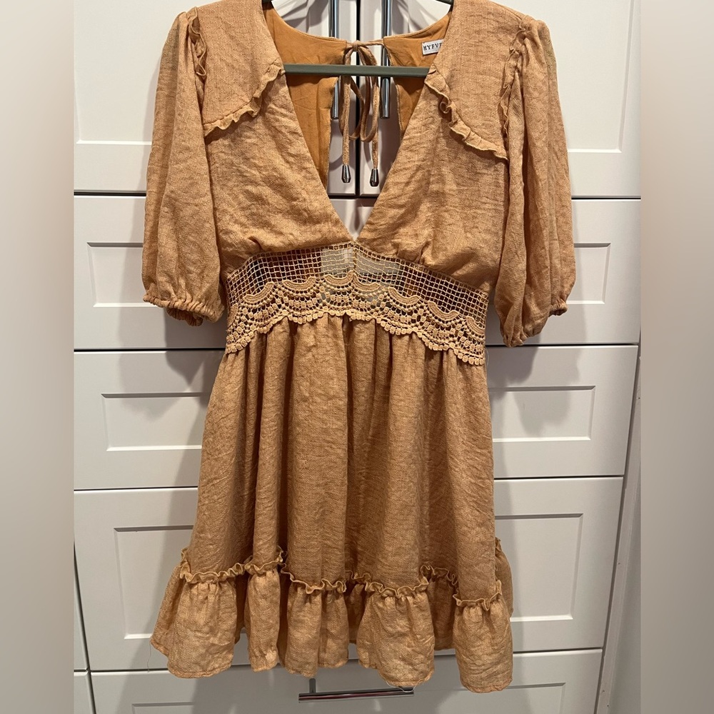 Yellow Crochet/Linen Sundress